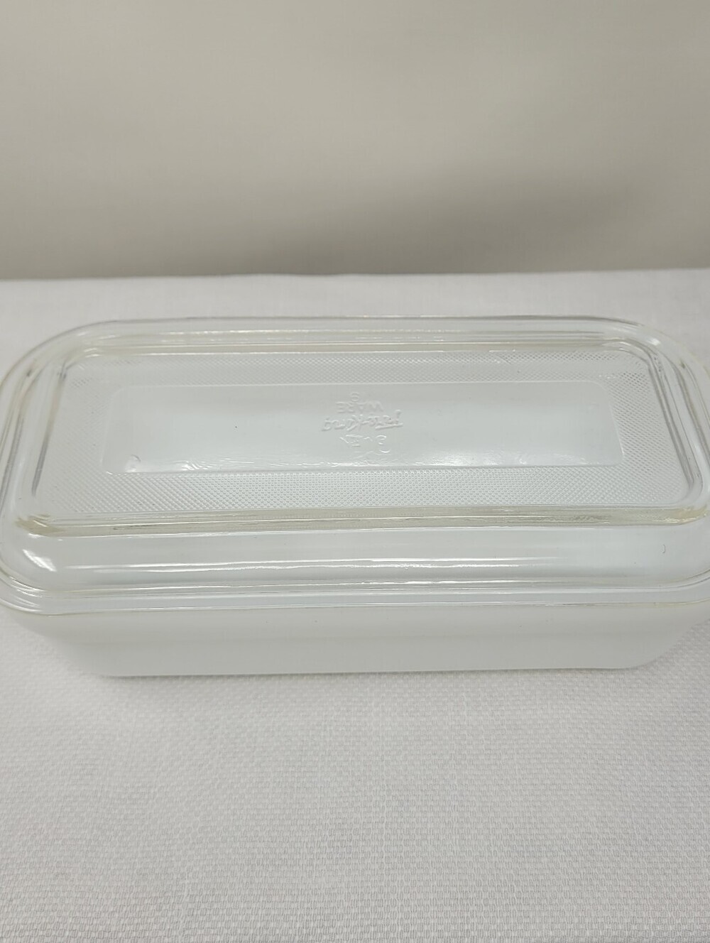 Vintage White Fire King Milk Glass Fridgie With Lid